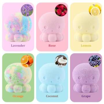 Colorful Octopus Bath Bombs with Surprise Toys - Fun Bath Set for Kids 3-10
