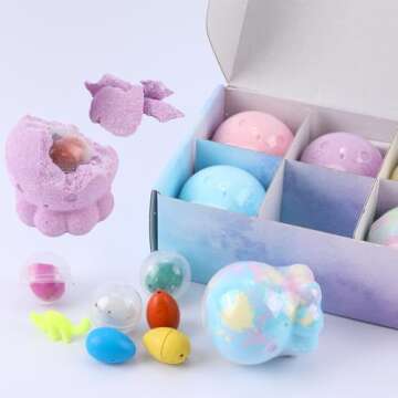Colorful Octopus Bath Bombs with Surprise Toy Gift Set