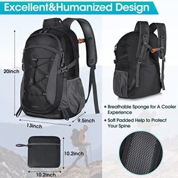 RAINSMORE Lightweight Packable Hiking Backpack 40L