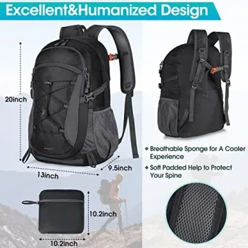 RAINSMORE Lightweight Packable Hiking Backpack 40L