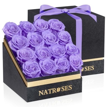NATROSES Forever Preserved Roses for Lasting Romance - 100% Real Roses, Elegant Gift Box