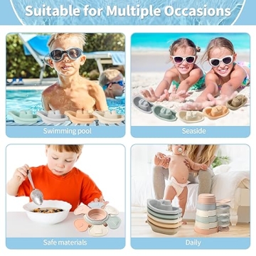 Colorful Bath Toys Floating Boats Train Set for Toddlers