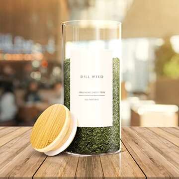 Stylish 10 Pack Bamboo Spice Jars for Kitchen Organization