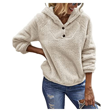 Stylish KIRUNDO Women’s Winter Fleece Pullover Hoodie