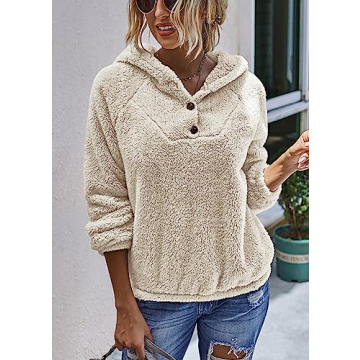 Stylish KIRUNDO Women’s Winter Fleece Pullover Hoodie