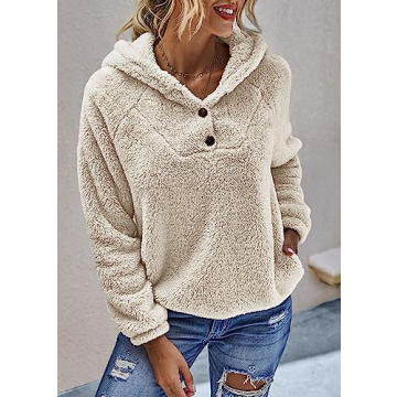 Stylish KIRUNDO Women’s Winter Fleece Pullover Hoodie