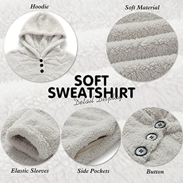 Stylish KIRUNDO Women’s Winter Fleece Pullover Hoodie