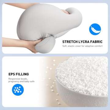 AboveTEK Kindle Tablet Pillow Stand, iPad Pillow Holder for Lap with Soft Bean Bag, Multiple Angles ...