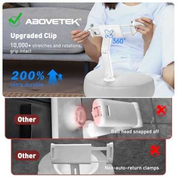 AboveTEK Kindle Tablet Pillow Stand, iPad Pillow Holder for Lap with Soft Bean Bag, Multiple Angles Adjustable iPad Bed Holder Fits 4.7 to 12.9 Inch Kindle/Tablet/Phone for Sofa, Chair, Ground - Gray