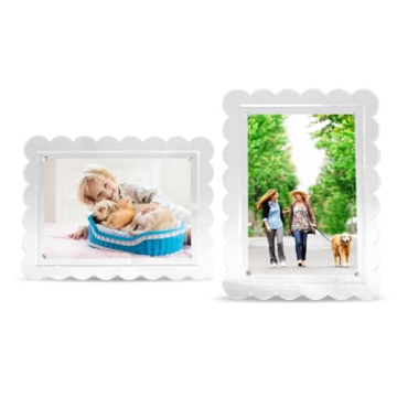 Elegant 5x7 Scalloped Acrylic Photo Frames 2-Pack