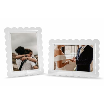 Elegant 5x7 Scalloped Acrylic Photo Frames 2-Pack