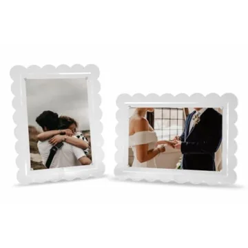 Elegant 5x7 Scalloped Acrylic Photo Frames 2-Pack