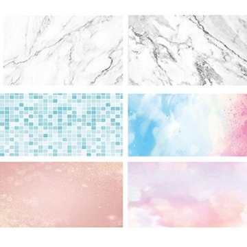 Flat Lay Marble Backdrops Set 3pcs 34x21inches/54x84cm Tabletop Photography Background Photoshoot Do...