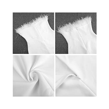 Whoinshop Women's Sexy Off Shoulder Feather Bodycon Dress