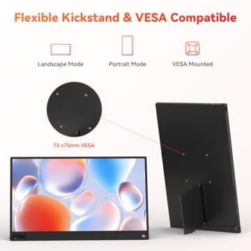 Lightweight 1080P Portable Monitor for Work and Play