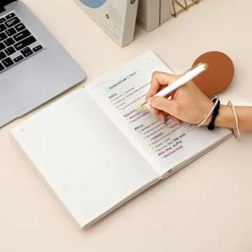 CAGIE Lined Journals for Writing Leather Journal for Women with Buckle Closure 100 GSM, 5.9"x8.5", Brown