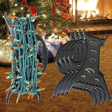 CXLHO 4Pack Christmas Light Storage Holder, All-Purpose Holiday Light Storage, Light Cord Wind up, Christmas Light Organizer for String Lights, Extensions Cords, Garland, Beads and More, Black