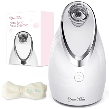 YourMate Facial Steamer Nano Ionic Face Steamer - Adjustable Nozzle and Aromatherapy for Home Spa