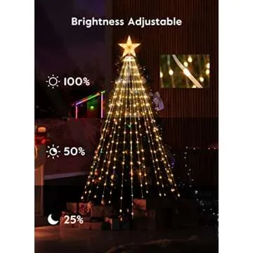 Smart Christmas Cone Tree LED Light, 6ft 265 LED Music Sync with Remote APP and Local Control, Pattern and Text Displayable, 16 Million Colors LED Light Show Tree for Indoor Outdoor Decorations
