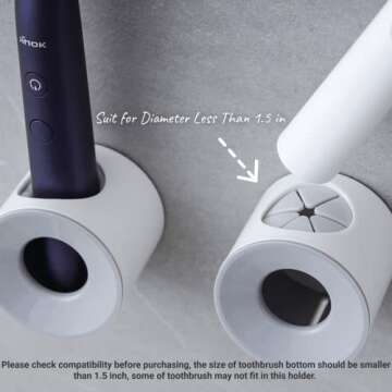 LaLand Electric Toothbrush Holder - Wall Mounted for Shower Space-Saving, Storage Organizer Caddy fo...