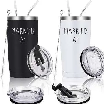 Married AF Tumbler Set for Couples - Fun Drinkware