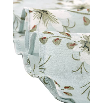 Allegra K Women's Floral High Low Wrap Dress Light Blue