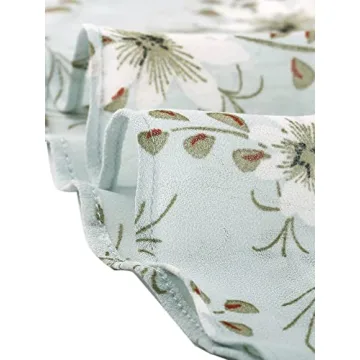 Allegra K Women's Floral High Low Wrap Dress Light Blue