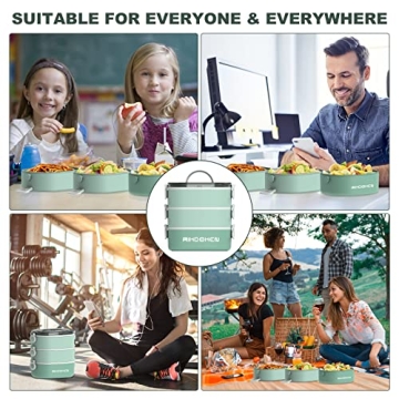 RIKDOKEN Lunch Box - Stackable 3 Layer Leakproof Bento Box