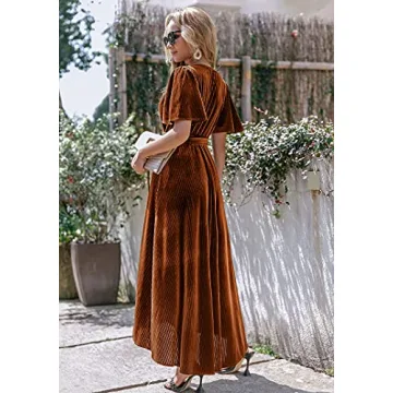 BerryGo Velvet Wrap Dress for Elegant Events