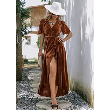 BerryGo Velvet Wrap Dress for Elegant Events