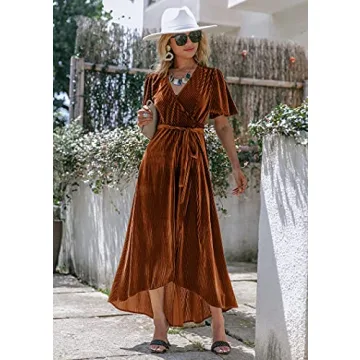 BerryGo Velvet Wrap Dress for Elegant Events