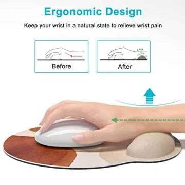 Dapesuom Ergonomic Mouse Pad with Wrist Rest Support, Memory Foam Computer Mouse Pads for Wireless Mouse, Cute Gaming Mouse Mat, Pain Relief Mousepad for Laptop Desk Work Women, Abstract Marble