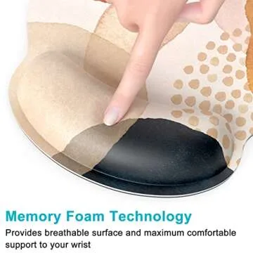 Dapesuom Ergonomic Mouse Pad with Wrist Rest Support, Memory Foam Computer Mouse Pads for Wireless Mouse, Cute Gaming Mouse Mat, Pain Relief Mousepad for Laptop Desk Work Women, Abstract Marble