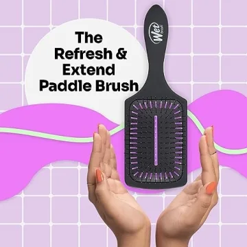Wet Brush Refresh and Extend Paddle Detangler Hair Brush, Black - Detangling Brush with Charcoal Infused Ultra-Soft IntelliFlex Bristles For All Hair Types - Removes Dirt, Excess Oils & Impurities