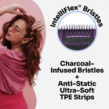 Wet Brush Refresh and Extend Paddle Detangler Hair Brush, Black - Detangling Brush with Charcoal Infused Ultra-Soft IntelliFlex Bristles For All Hair Types - Removes Dirt, Excess Oils & Impurities