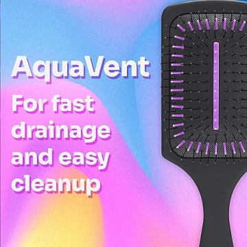 Wet Brush Refresh and Extend Paddle Detangler Hair Brush, Black - Detangling Brush with Charcoal Infused Ultra-Soft IntelliFlex Bristles For All Hair Types - Removes Dirt, Excess Oils & Impurities