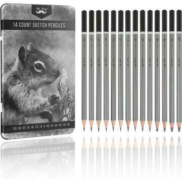 14 Pack Mr. Pen Sketch Pencils for Artists and Students