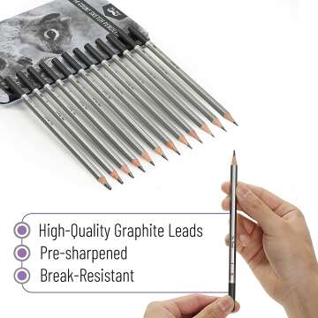 14 Pack Mr. Pen Sketch Pencils for Artists and Students