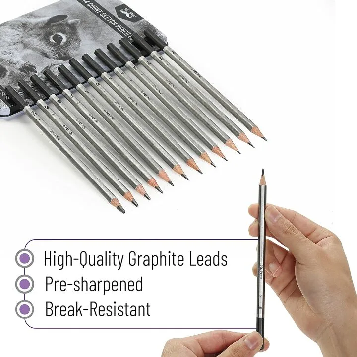 14 Pack Mr. Pen Sketch Pencils for Artists and Students