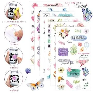 30 Sheets Bible Verse Stickers for Journaling Christian Scrapbook Stickers Inspirational Scripture Faith Seal Crafts Decals(Stylish Style)