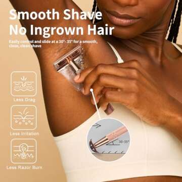 Safety Razor for Women, Single Blade Razors for Women, Reusable Metal Razors Women, Double Edge Safety Razor with 10 Platinum Coated Safety Razor Blades, 1 Blade Manual Razors for Women, Rose Gold