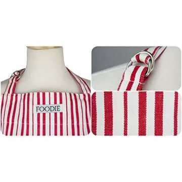 DII Kitchen Collection, Gourmet Chef, Apron, Striped Tomato