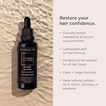 JSHealth Vitamins Vita-Growth Scalp Serum for Hair Density & Scalp Vitality - Hair Serum for Women w...