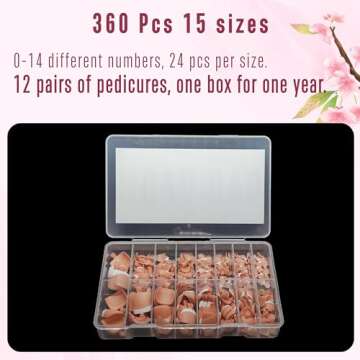 NOVO OVO French Tip Soft Gel Toenail Extension - 360 Pcs