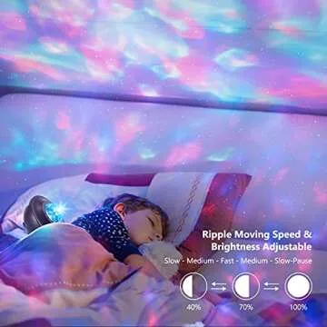 Brizled Star with Speaker, 2-in-1 Galaxy Control, Voice Activated Night Light with Timer, LED Nebula Lamp with Stars & Moon for Room/Party/Birthday Decor