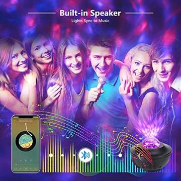 Brizled Star with Speaker, 2-in-1 Galaxy Control, Voice Activated Night Light with Timer, LED Nebula Lamp with Stars & Moon for Room/Party/Birthday Decor