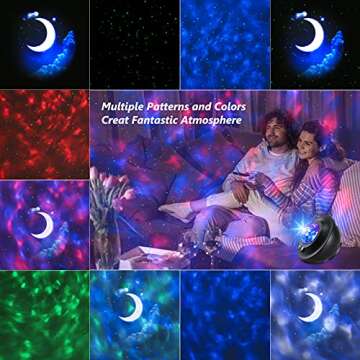 Brizled Star with Speaker, 2-in-1 Galaxy Control, Voice Activated Night Light with Timer, LED Nebula Lamp with Stars & Moon for Room/Party/Birthday Decor