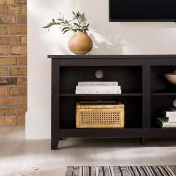 Walker Edison Wren Classic 6 Cubby TV Stand for 80 Inch TVs