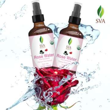 SVA ORGANICS Rose Water 4oz (118 ml) Refreshing Rose Water Spray for Skin Care, Skin Hydration, Bath, Soaps, Haircare & Aromatherapy