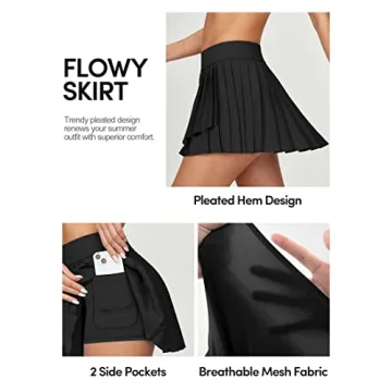 IUGA Pleated Tennis Skirt for Active Women with Pockets